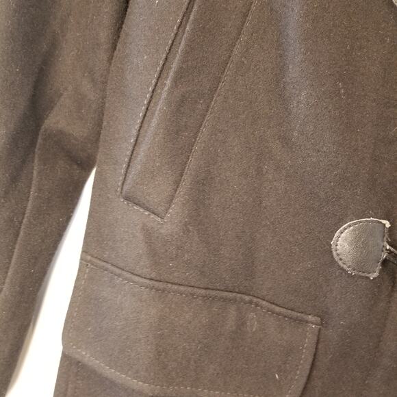 Tommy Hilfiger Black Winter Jacket Coat Wool Blend Parka Zipper Pockets Size M - Picture 8 of 12